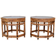 Vintage Brighton Pavilion Achteckige Beistelltische, 1970er Jahre