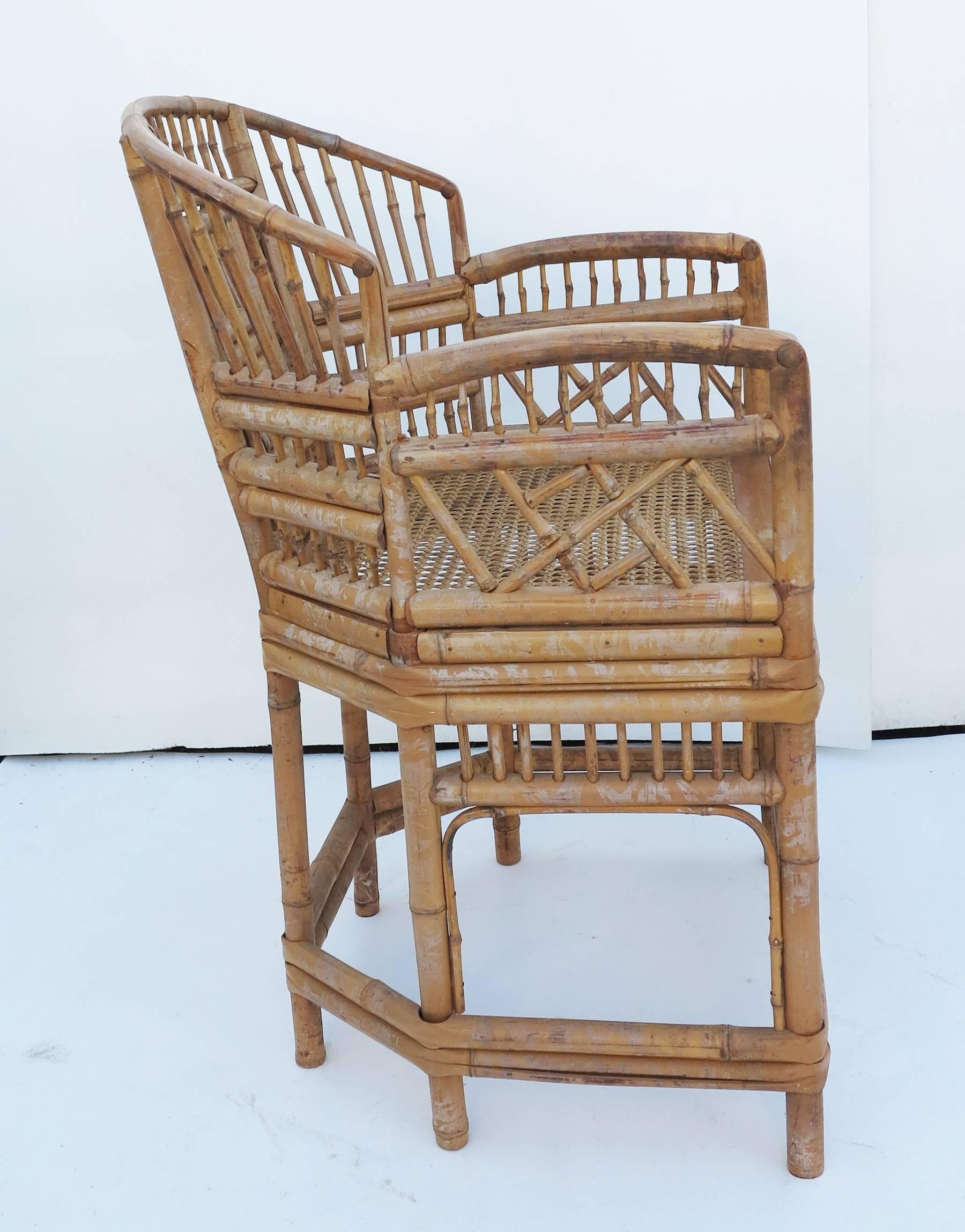 Chinese Chippendale Vintage Brighton Pavilion Style Chinoiserie Chippendale Bamboo Armchairs