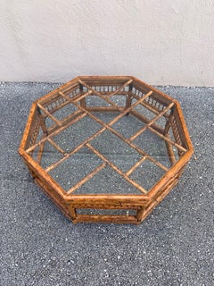 Vintage Brighton Style Burnt Bamboo Coffee Table