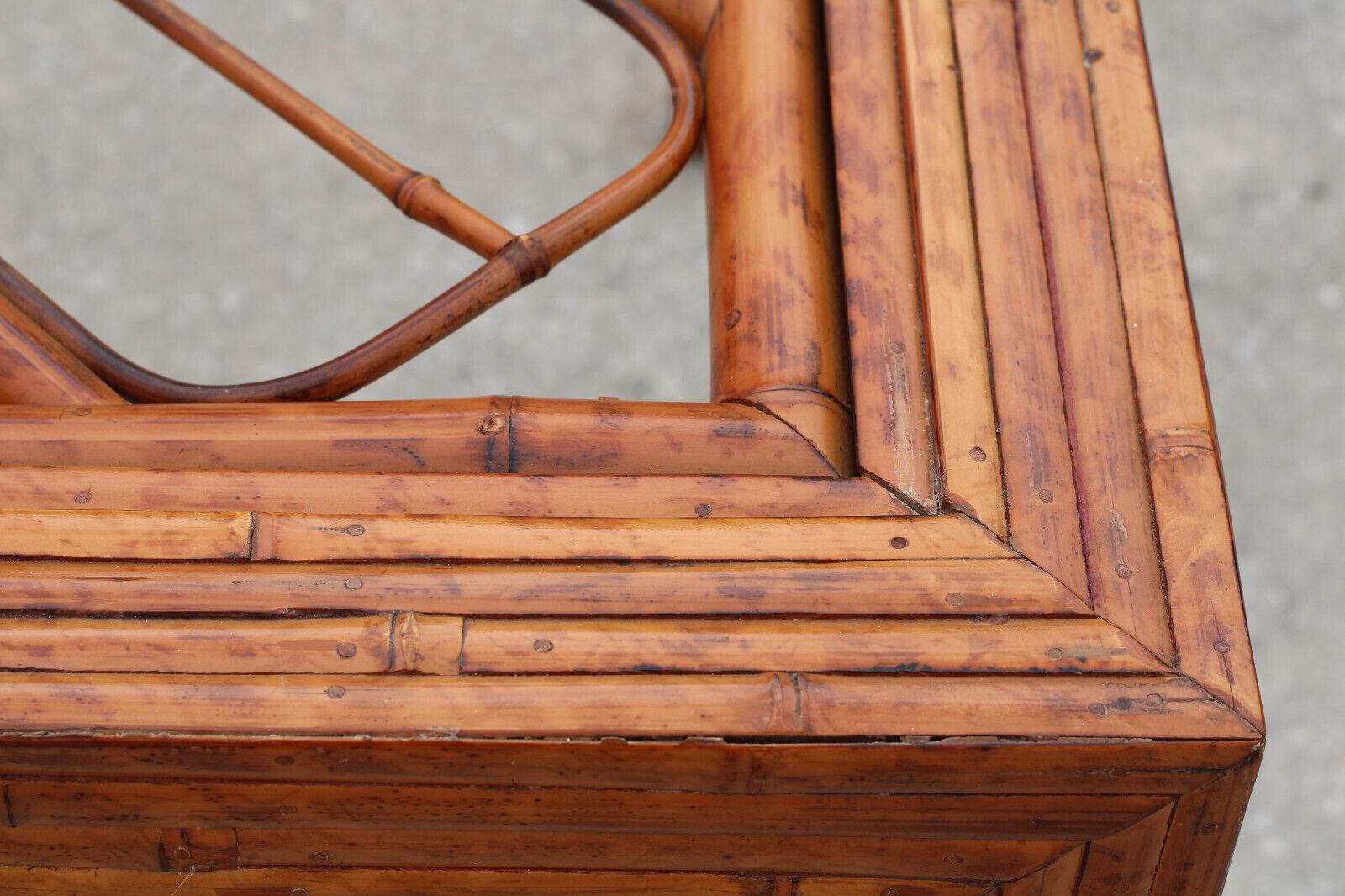 Vintage Brighton Style Tortoiseshell Bamboo Dining Table For Sale 4