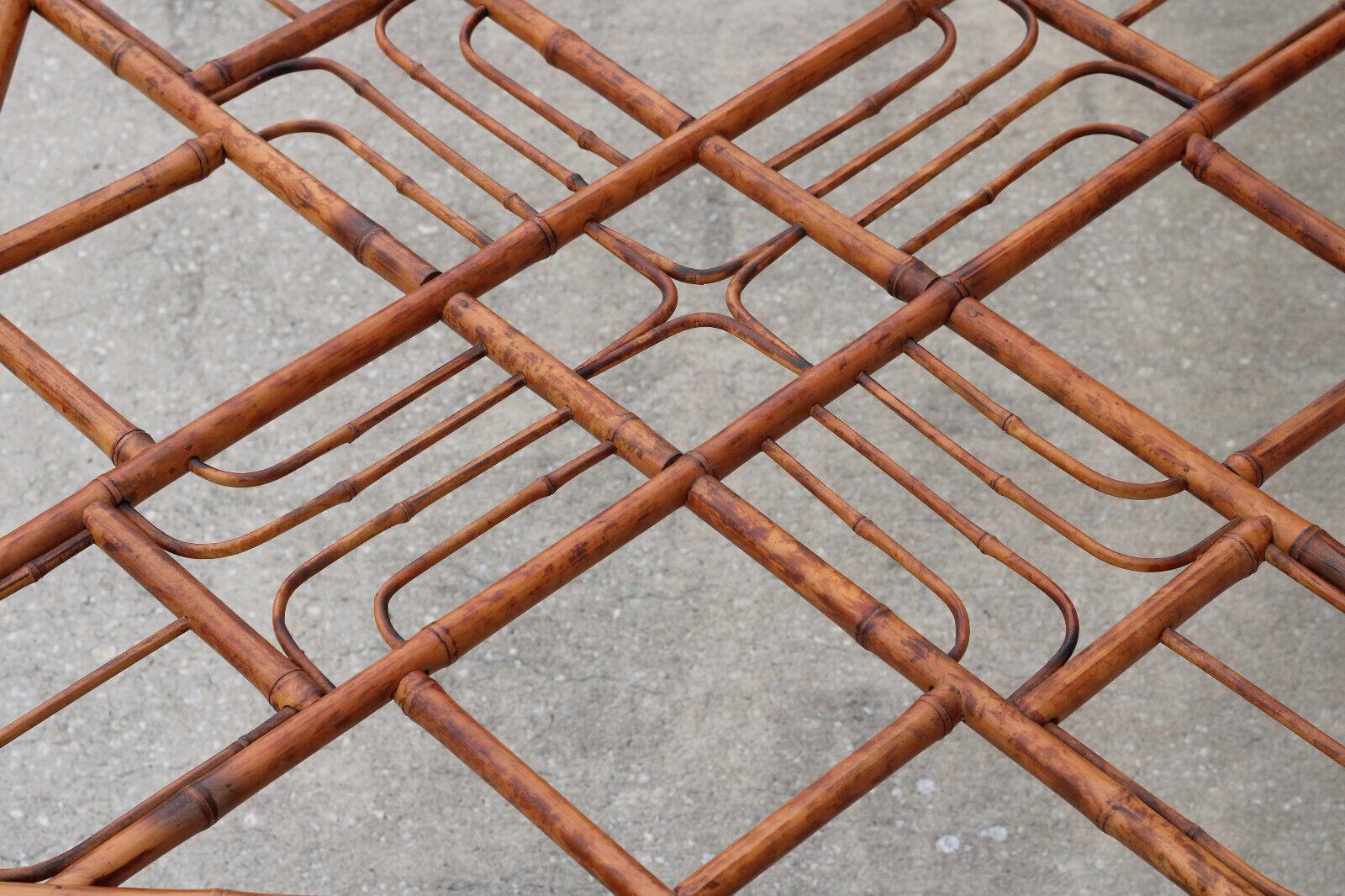 Vintage Brighton Style Tortoiseshell Bamboo Dining Table For Sale 6