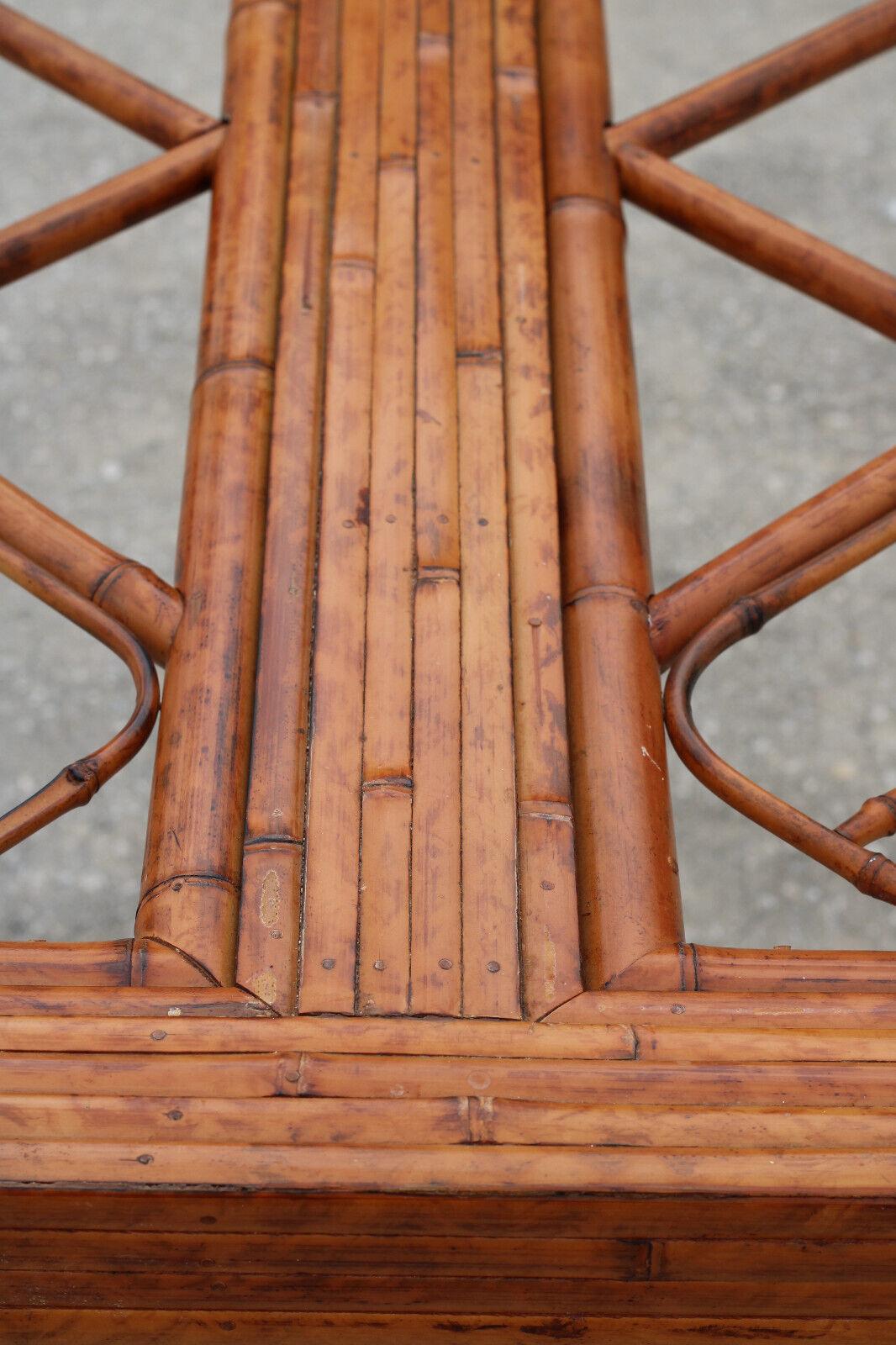 Vintage Brighton Style Tortoiseshell Bamboo Dining Table For Sale 7