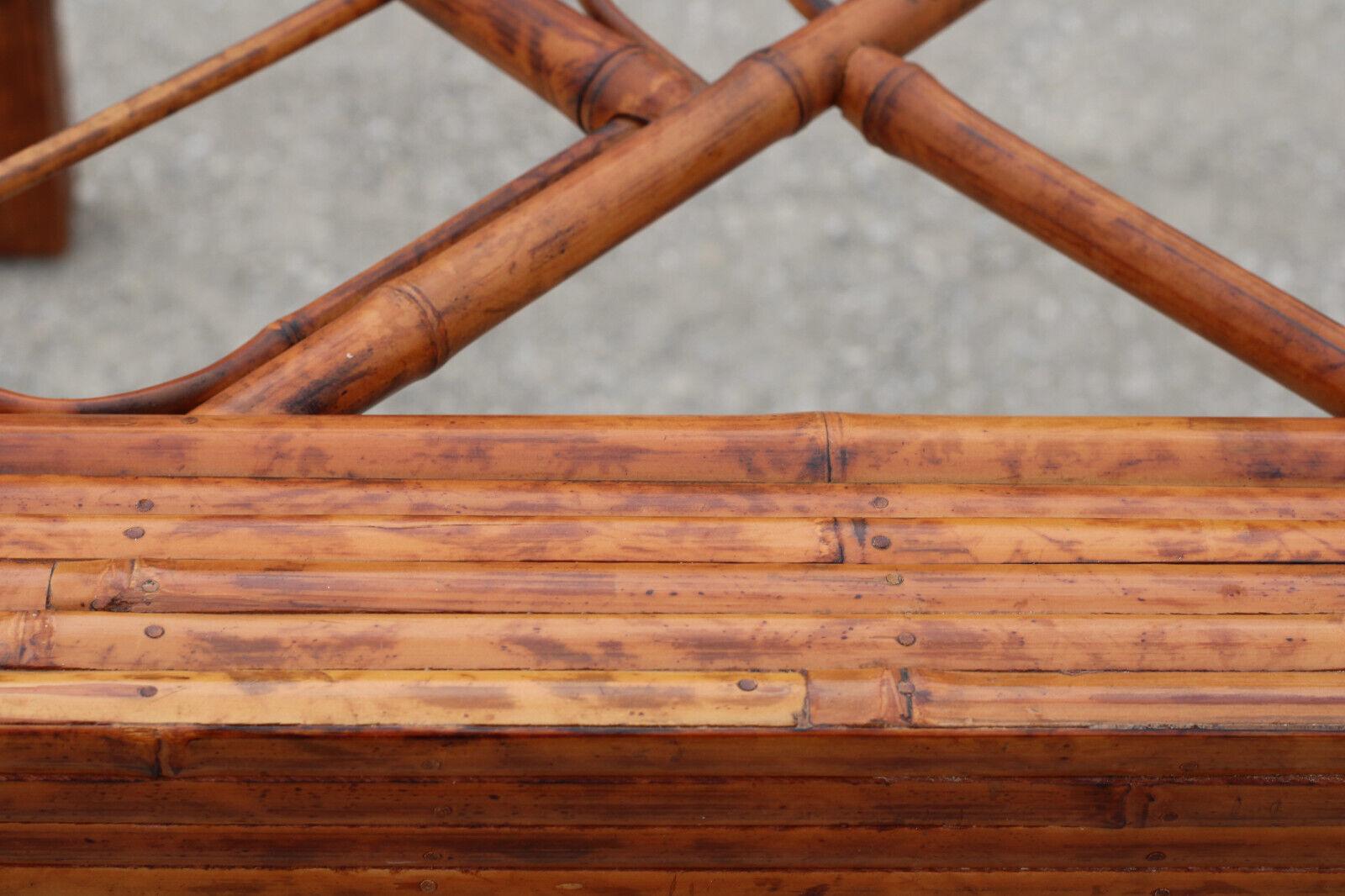 Vintage Brighton Style Tortoiseshell Bamboo Dining Table For Sale 9