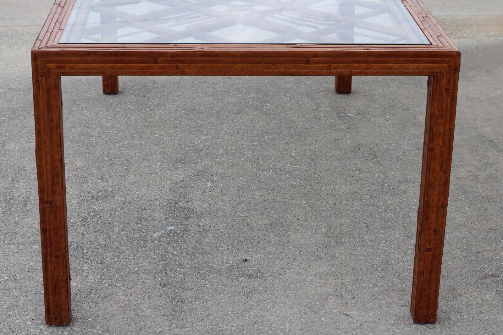 Vintage Brighton Style Tortoiseshell Bamboo Dining Table For Sale 10