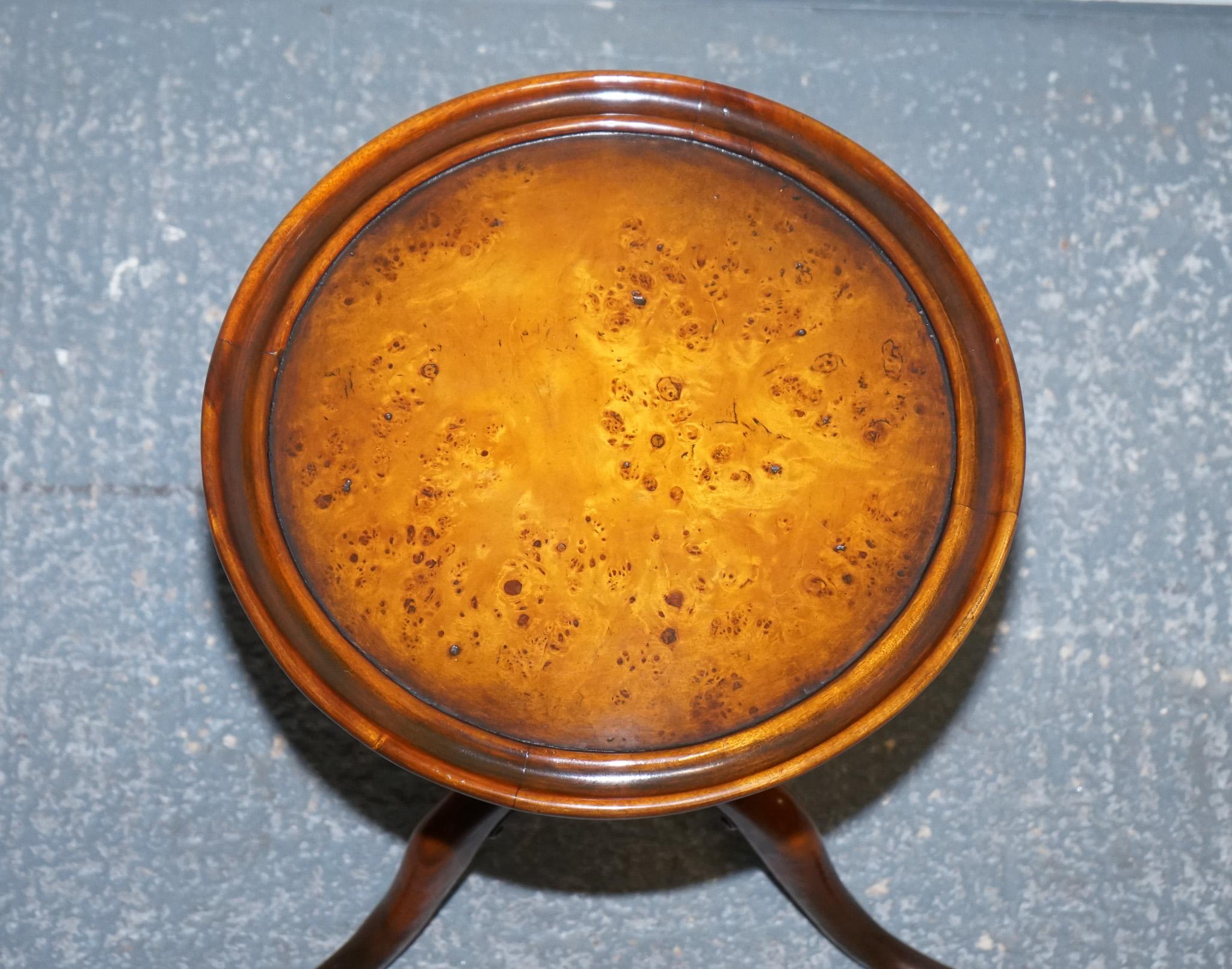 Walnut VINTAGE BRIGHTS OF NETTLEBED BURR WALNUT SIDE END WiNE TABLE For Sale