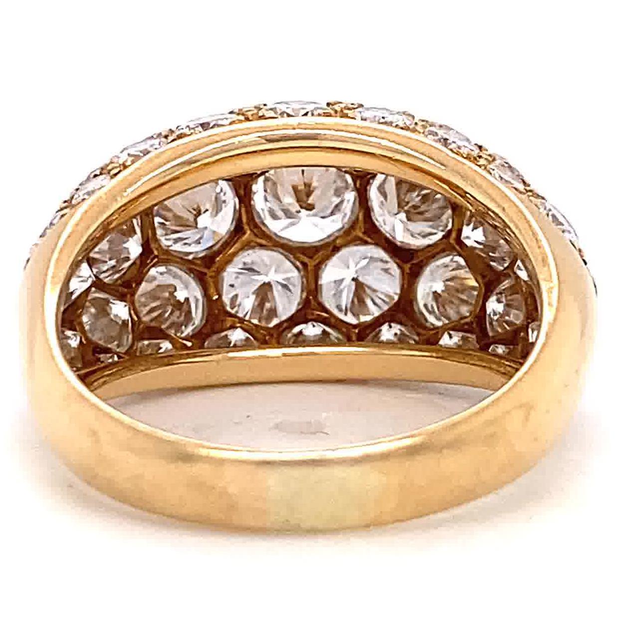 Women's or Men's Vintage Brilliant Cut Diamond 18 Karat Yellow Gold Oscar Heyman Dome Ring