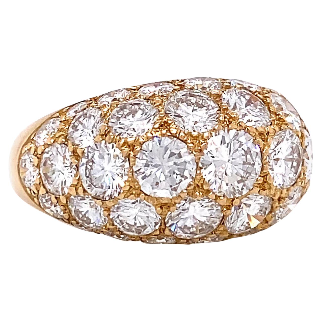 Vintage Brilliant Cut Diamond 18 Karat Yellow Gold Oscar Heyman Dome Ring
