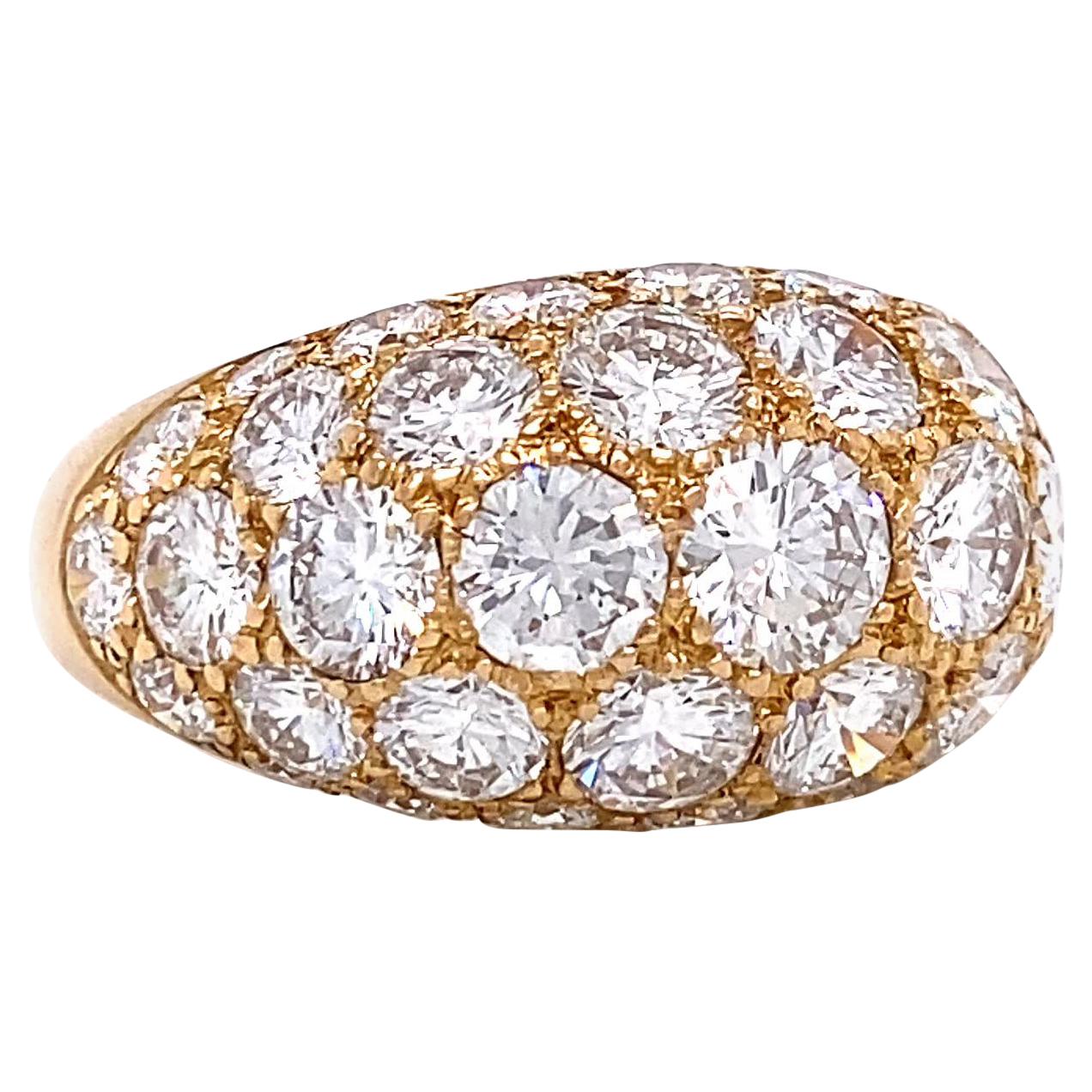 Vintage Brilliant Cut Diamond 18 Karat Yellow Gold Oscar Heyman Dome Ring