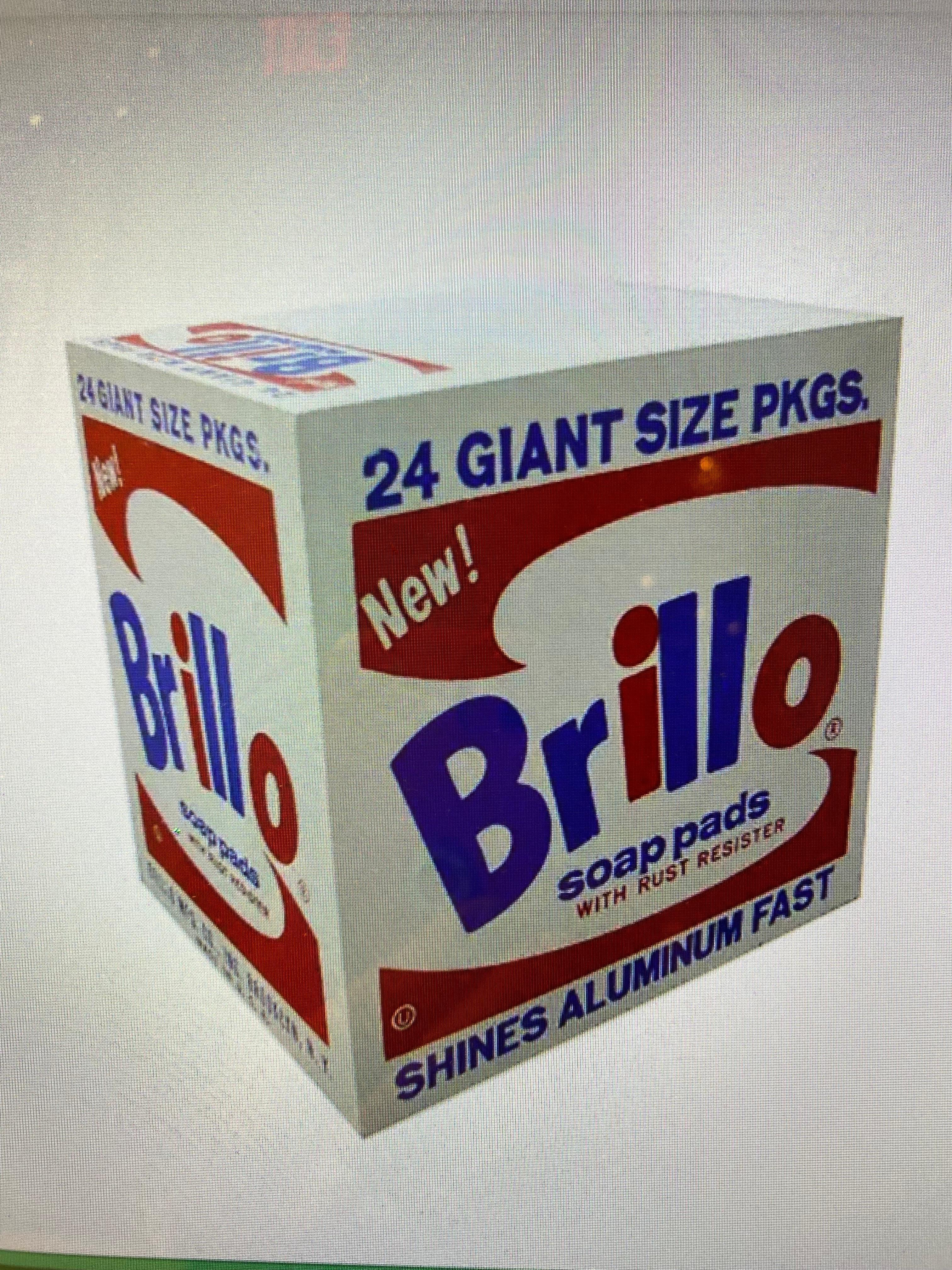 Vintage Brillo Pad Boxes in Wire Crate, salute to Andy Warhol 1
