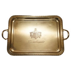 Vintage Brissi Le Manoir Serving Tray with Coat of Arms Armorial Crest