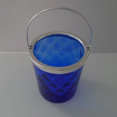 Vintage Bristol Blue Glass Ice Bucket c.1930