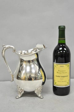 Vintage Bristol by Poole Silver Plated Bulbous Footed Ice Lip Water Pitcher (pichet à glace et à eau)