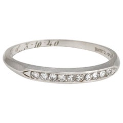 Vintage Bristol Diamond Wedding Band Platinum Estate Fine Jewelry