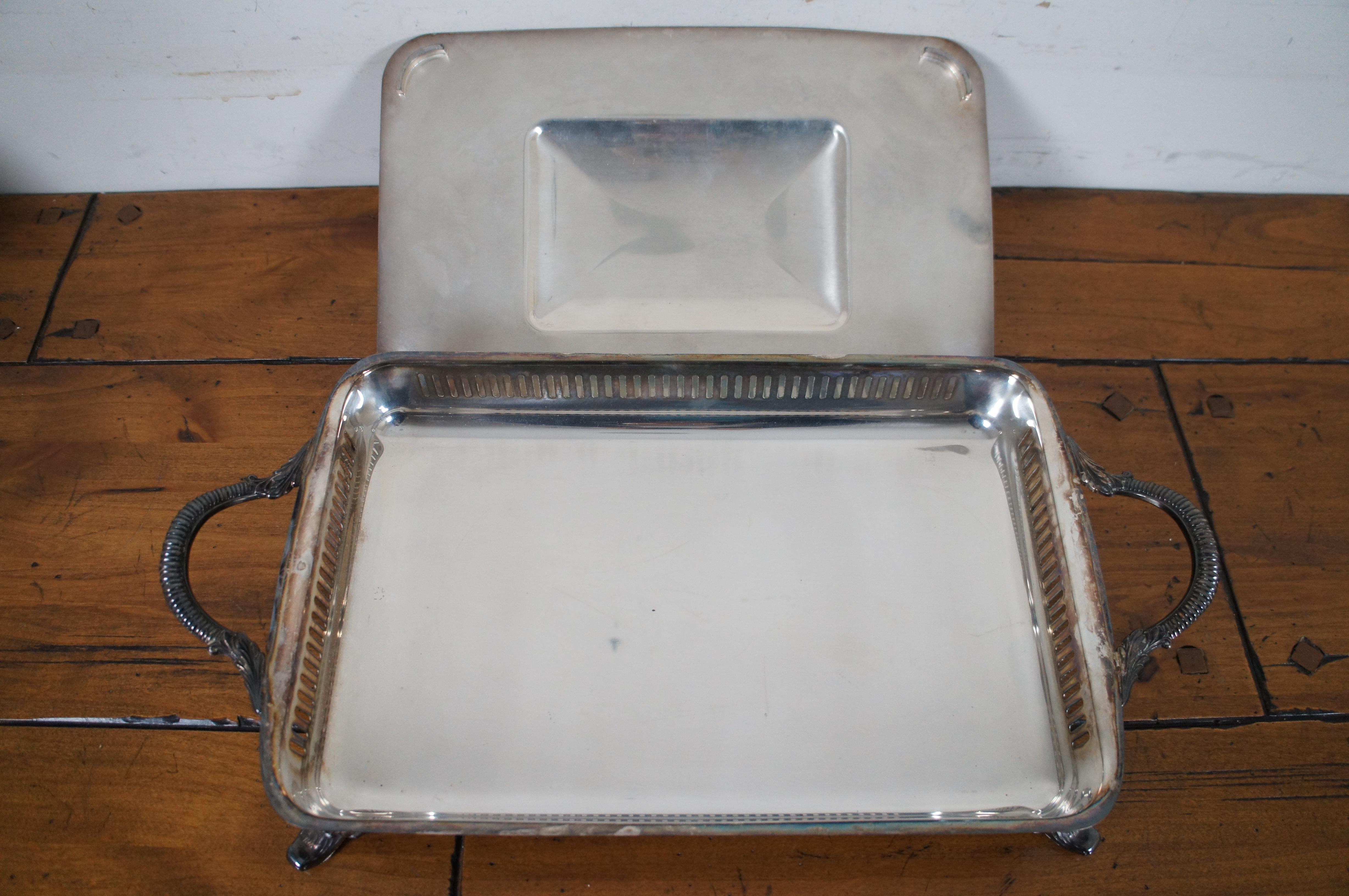 Bristol Vintage Bristol Poole Silberblech 3 Qt Casserole Schale Halter Pyrex (20. Jahrhundert) im Angebot