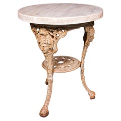 Vintage Britannia Table, English, Pine, Cast Iron, Mid Century Victorian Revival