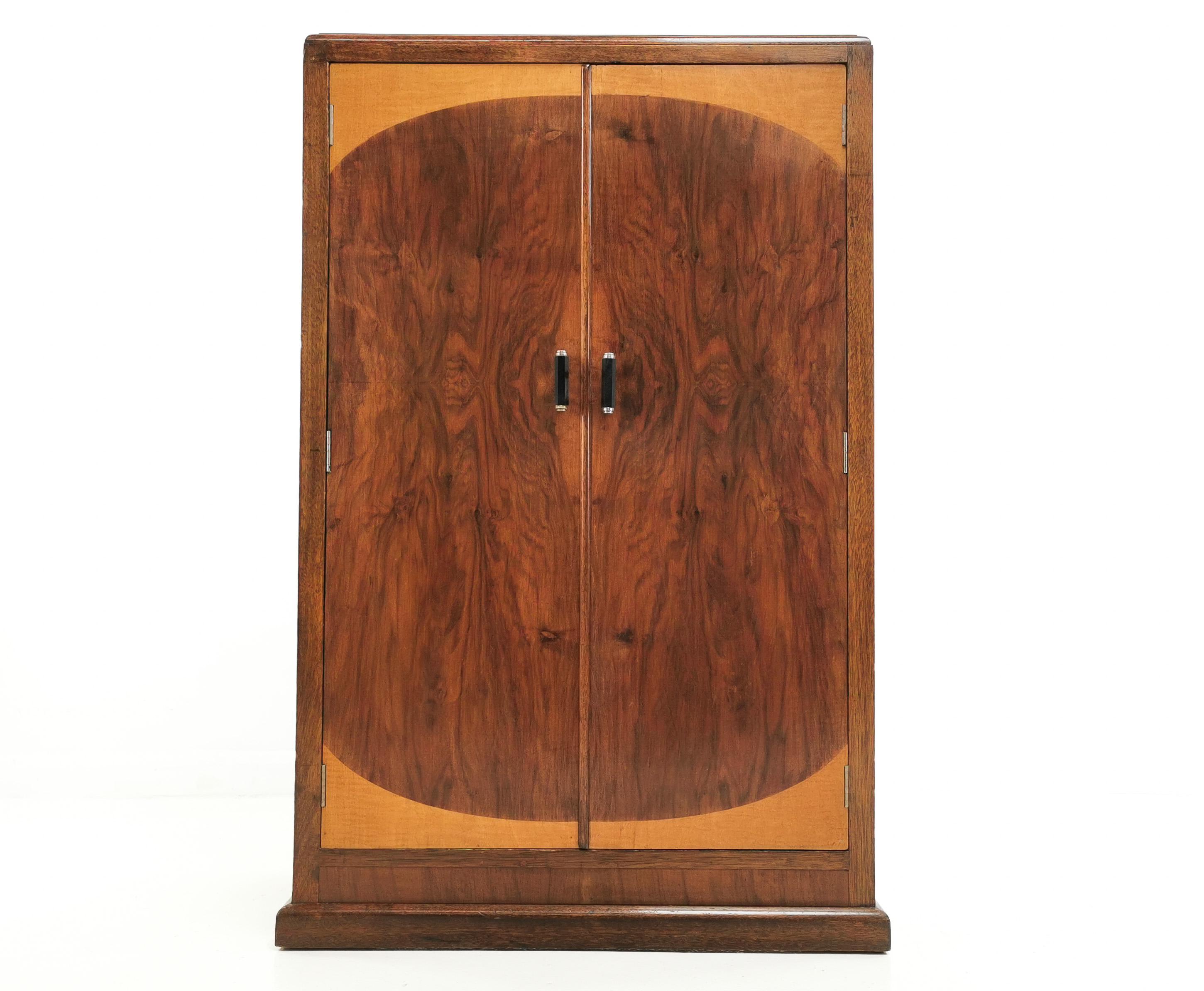Vintage British Art Deco Walnut Storage Cupboard by CWS Ltd Cabinet Makers 3