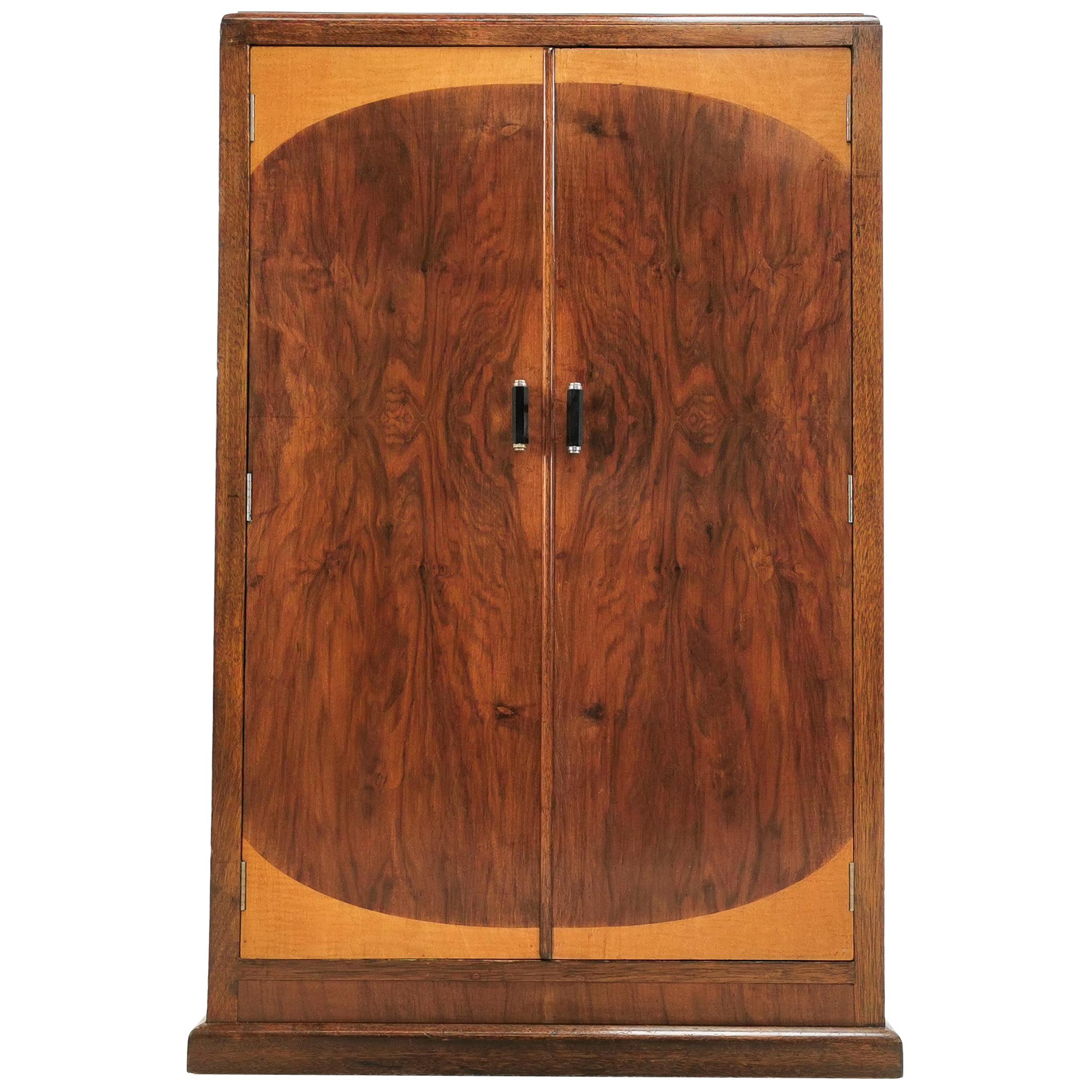 Vintage British Art Deco Walnut Storage Cupboard by CWS Ltd Cabinet Makers