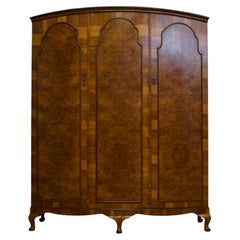 Vintage British Burr Compactum Walnut Wardrobe, 1920s