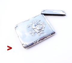 Vintage British Card Holder solid Sterling Silver / 77gr