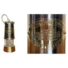 VINTAGE BRITISH COAL MiNING COMPANY WALES UK FULLY RESTORED BRASS MINERS LAMP