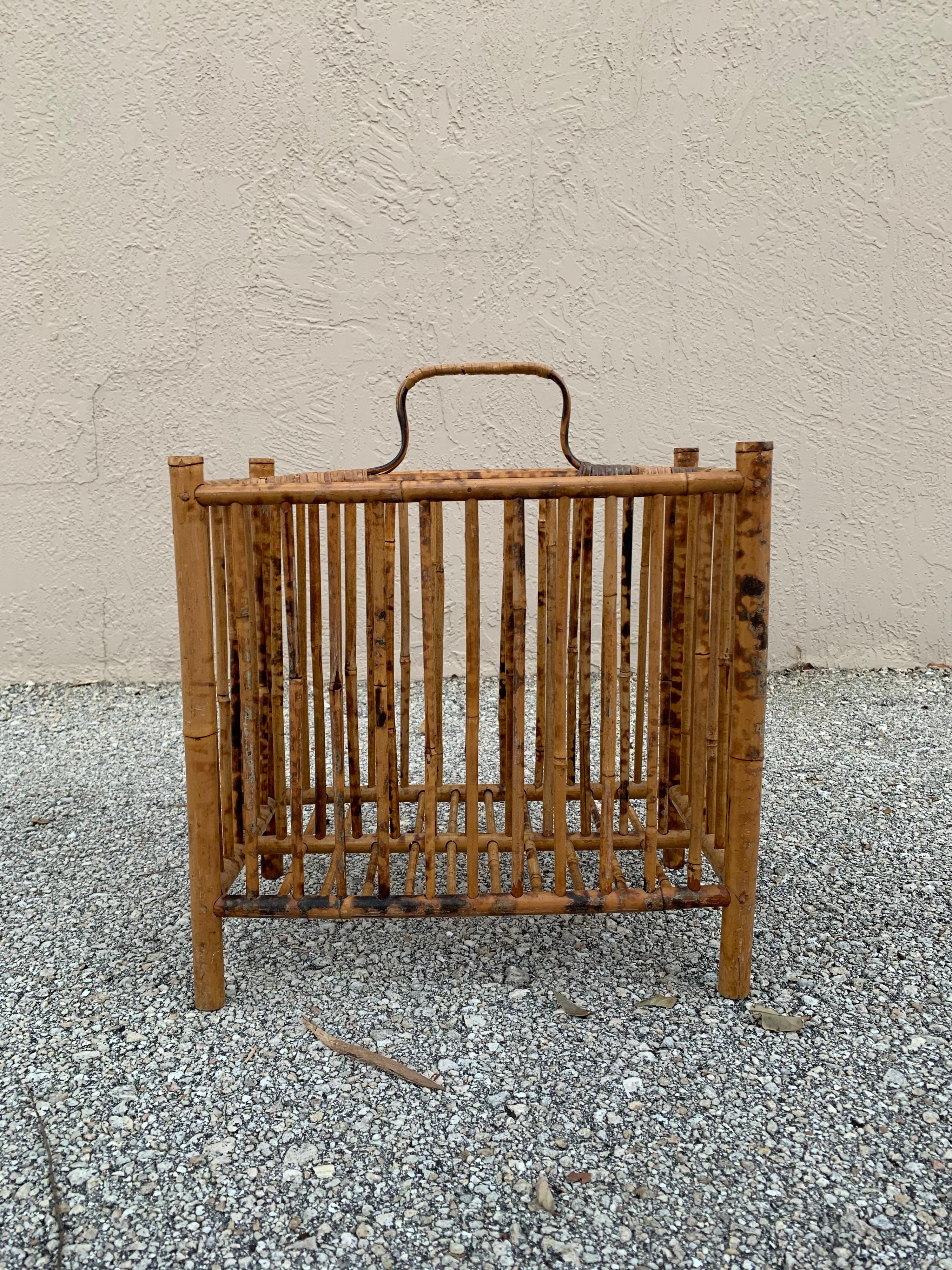 Unknown Vintage British Colonial Bamboo Magazine Rack