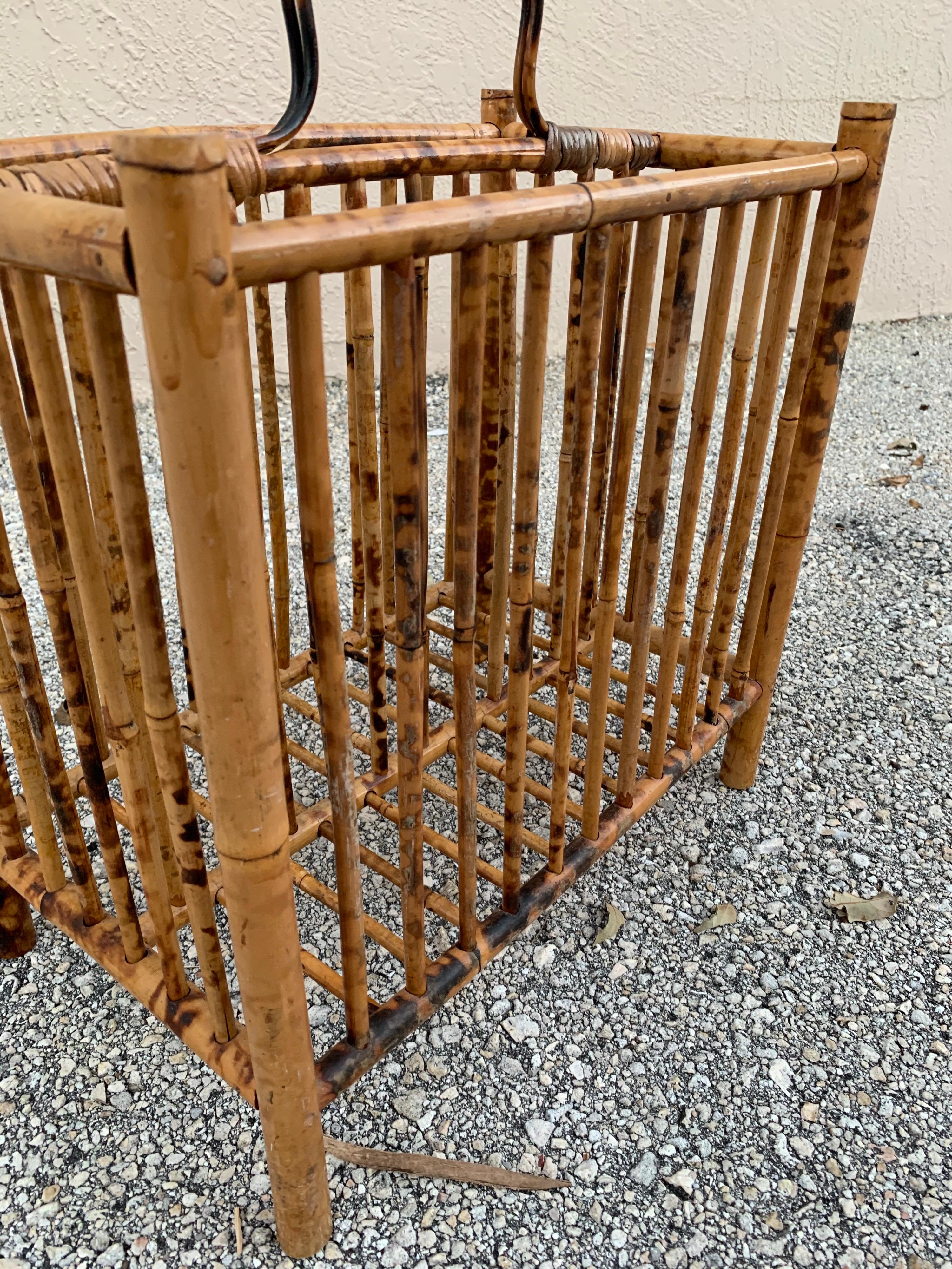 Vintage British Colonial Bamboo Magazine Rack 1