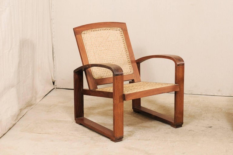 Vintage British Colonial Cane And Wood 3 Piece Seating Set With Chairs And Loveseat At 1stdibs