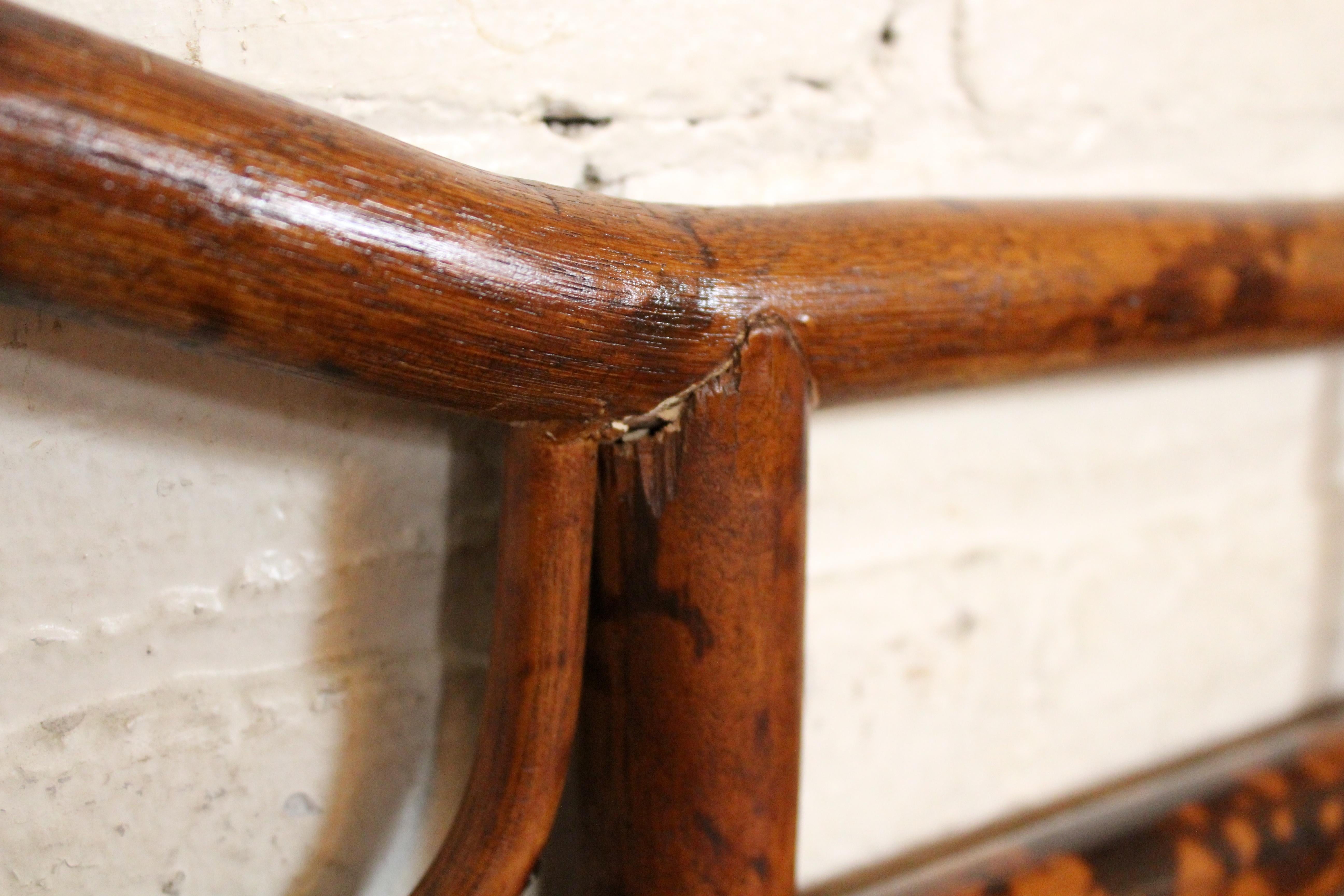 Vintage British Colonial Faux Bamboo & Grasscloth Desk For Sale 7