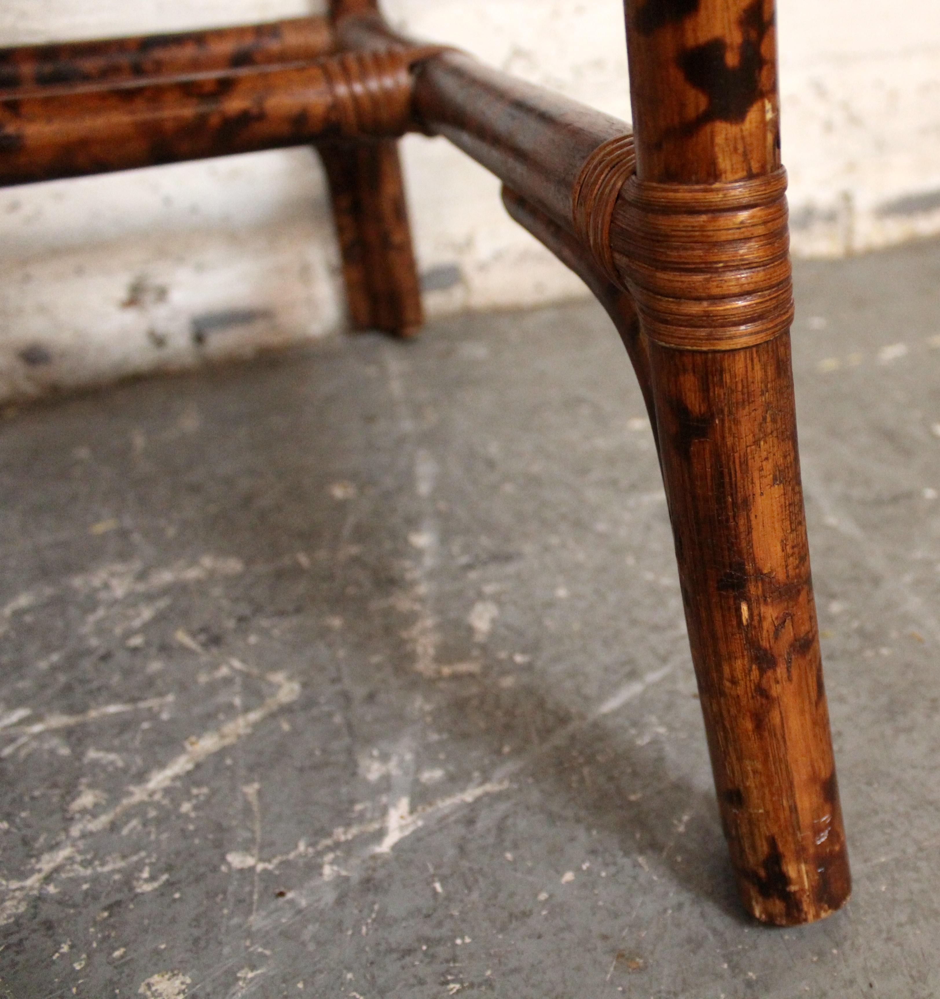 Vintage British Colonial Faux Bamboo & Grasscloth Desk For Sale 10