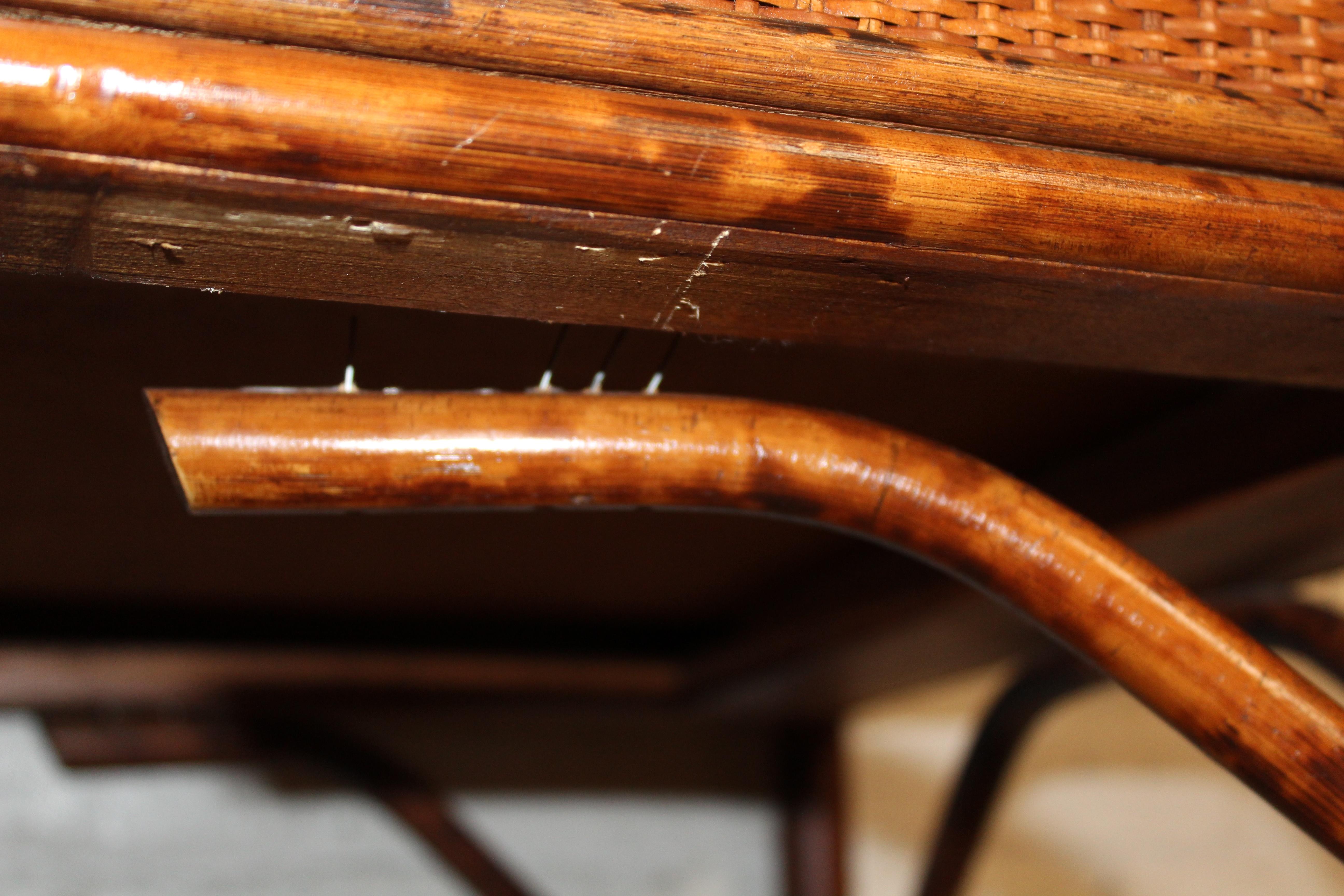Vintage British Colonial Faux Bamboo & Grasscloth Desk For Sale 13