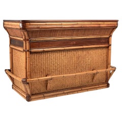 Vintage British Colonial Stil Bambus und Grasscloth servieren Bar