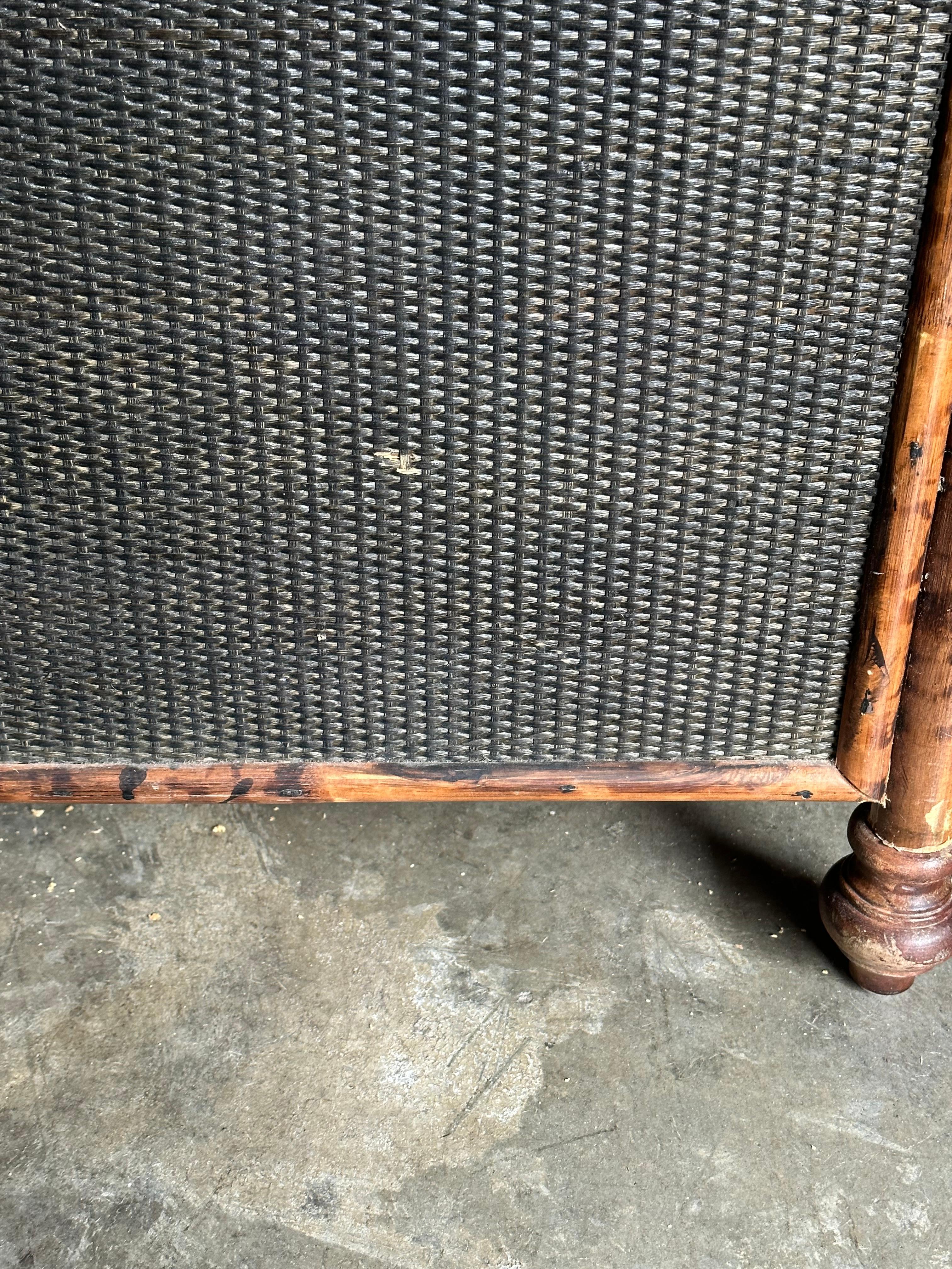 Vintage British Colonial Style Burnt Bamboo and Cane Dresser In Good Condition In St.Petersburg, FL