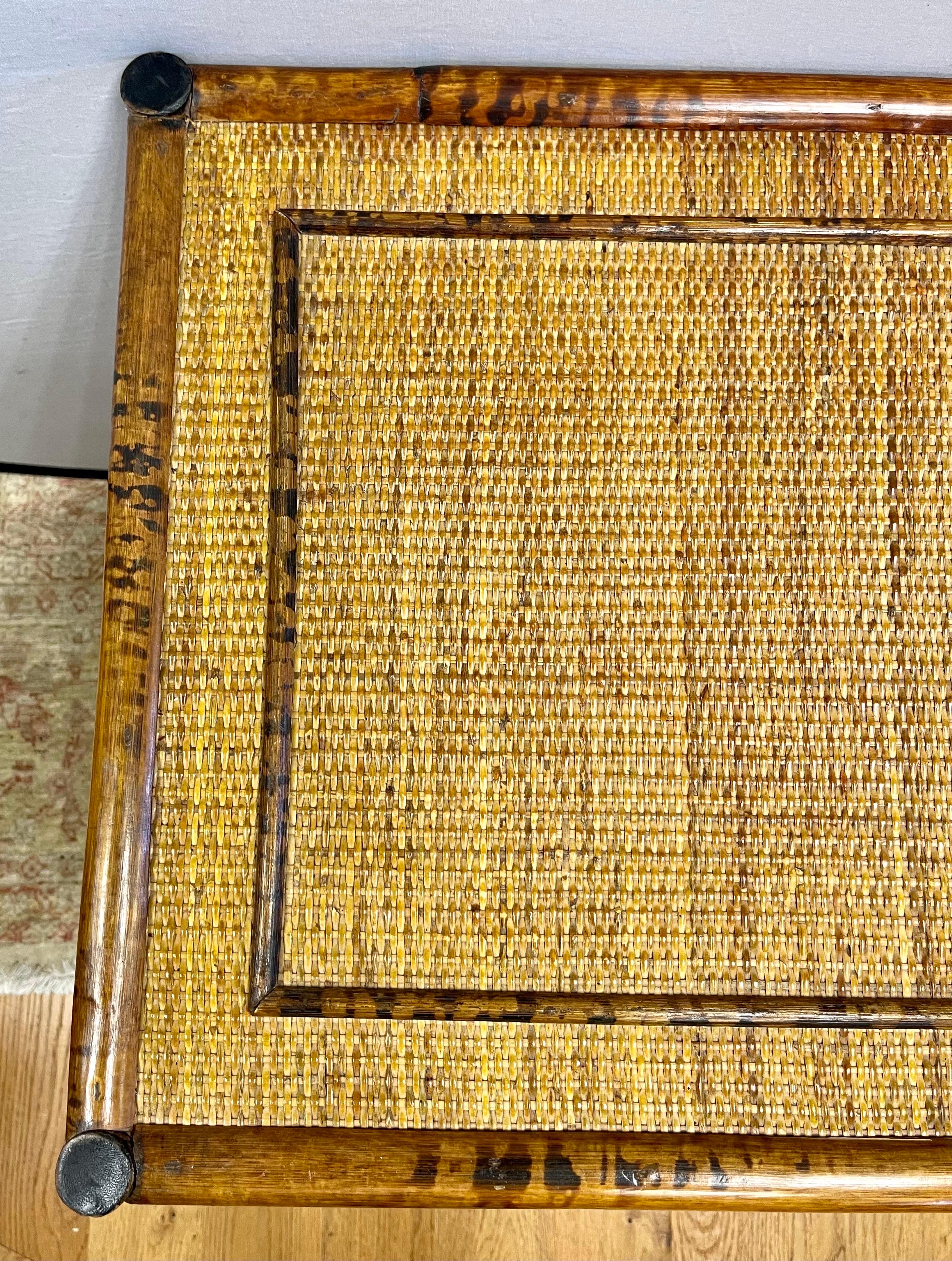 Vintage British Colonial Style Burnt Bamboo, Rattan and Cane Dresser 1