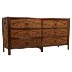 Vintage British Colonial Style Faux Bamboo Chest