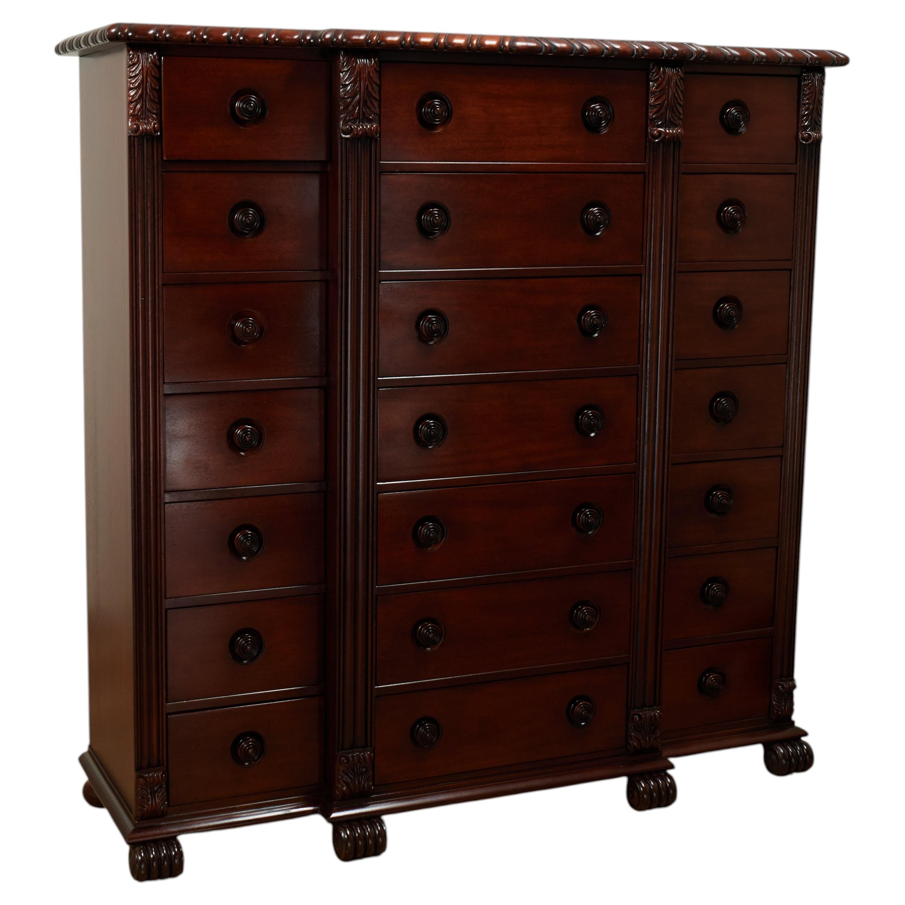 Vintage British Colonial Style Tall Chest of Drawers For Sale