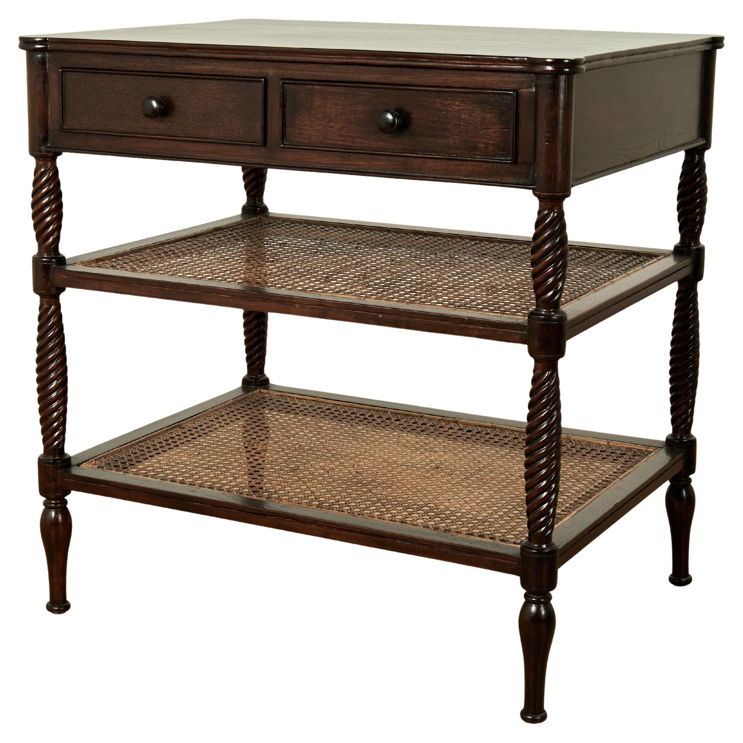 Vintage British Colonial Style Three Tiered Stand
