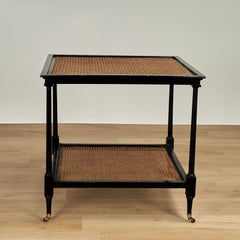 Table ou support à cannes à deux niveaux de style British Colonial Vintage