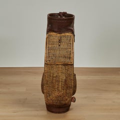 Vintage British Colonial Style Wicker Golf Bag