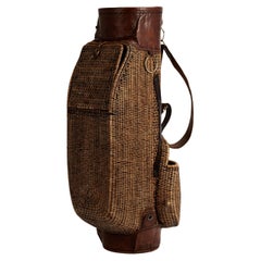 Vintage British Colonial Style Wicker Golf Bag