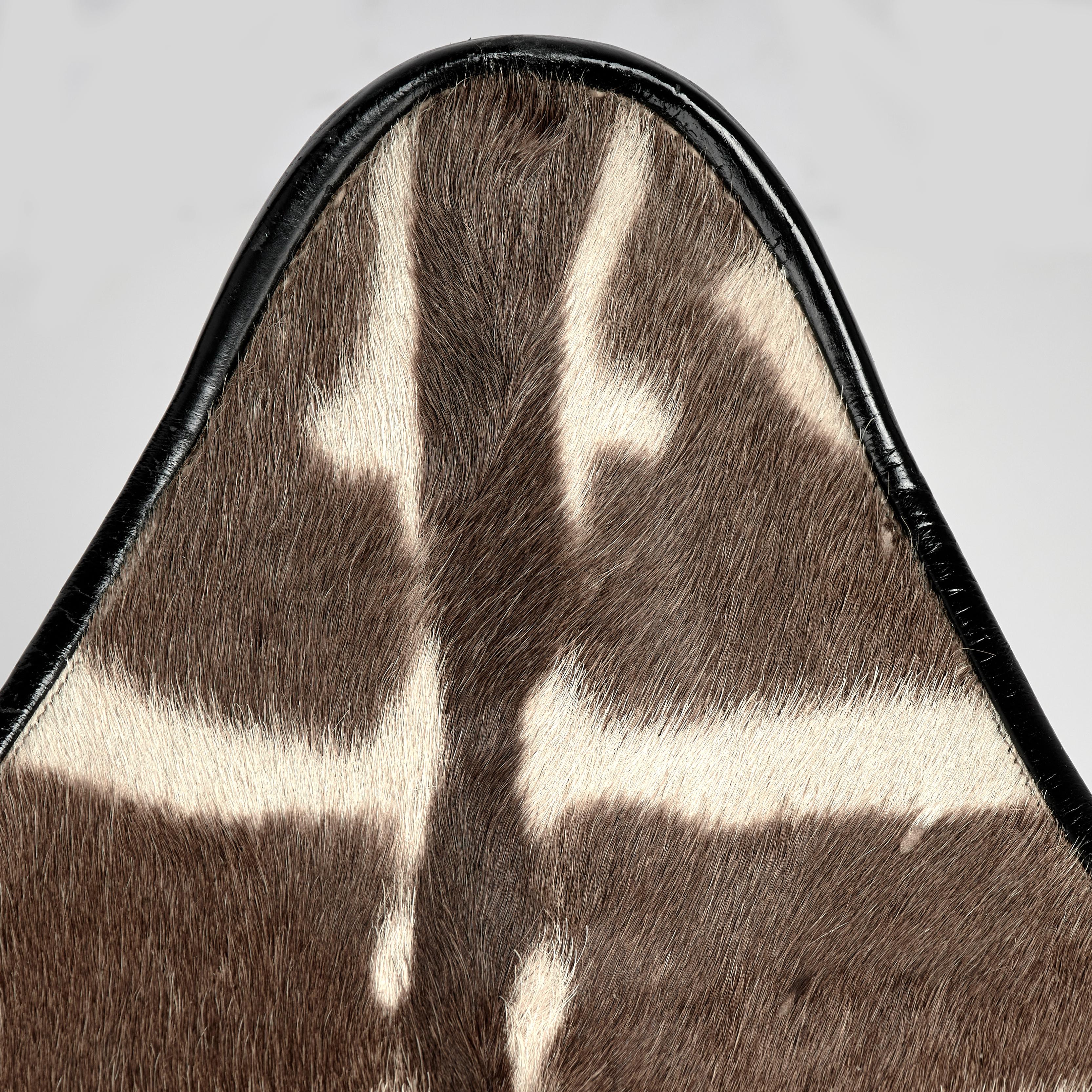 Vintage British Colonial Style Zebra Safari Folding Stool or Seat In Good Condition For Sale In Palm Beach, FL