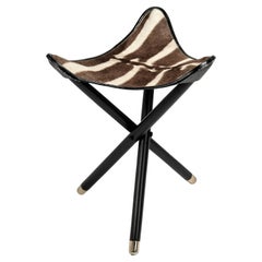 Vintage British Colonial Style Zebra Safari Folding Hocker oder Sitz