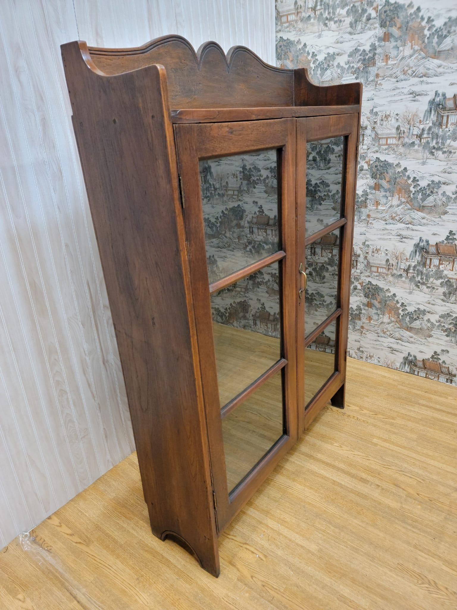 Vintage Thai British Colonial Teak and Glass Display Cabinet For Sale 2