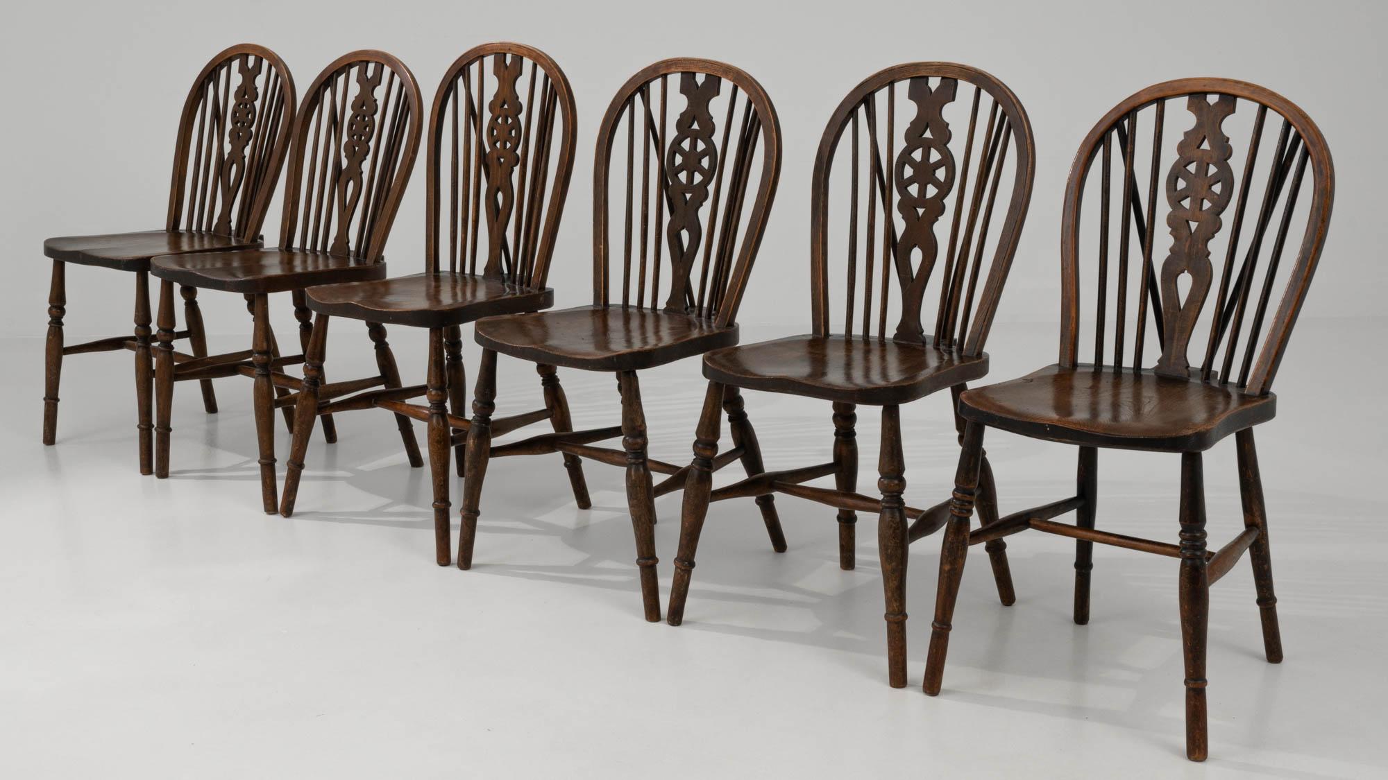 Vintage British Country Dining Chairs, Set of Six 7