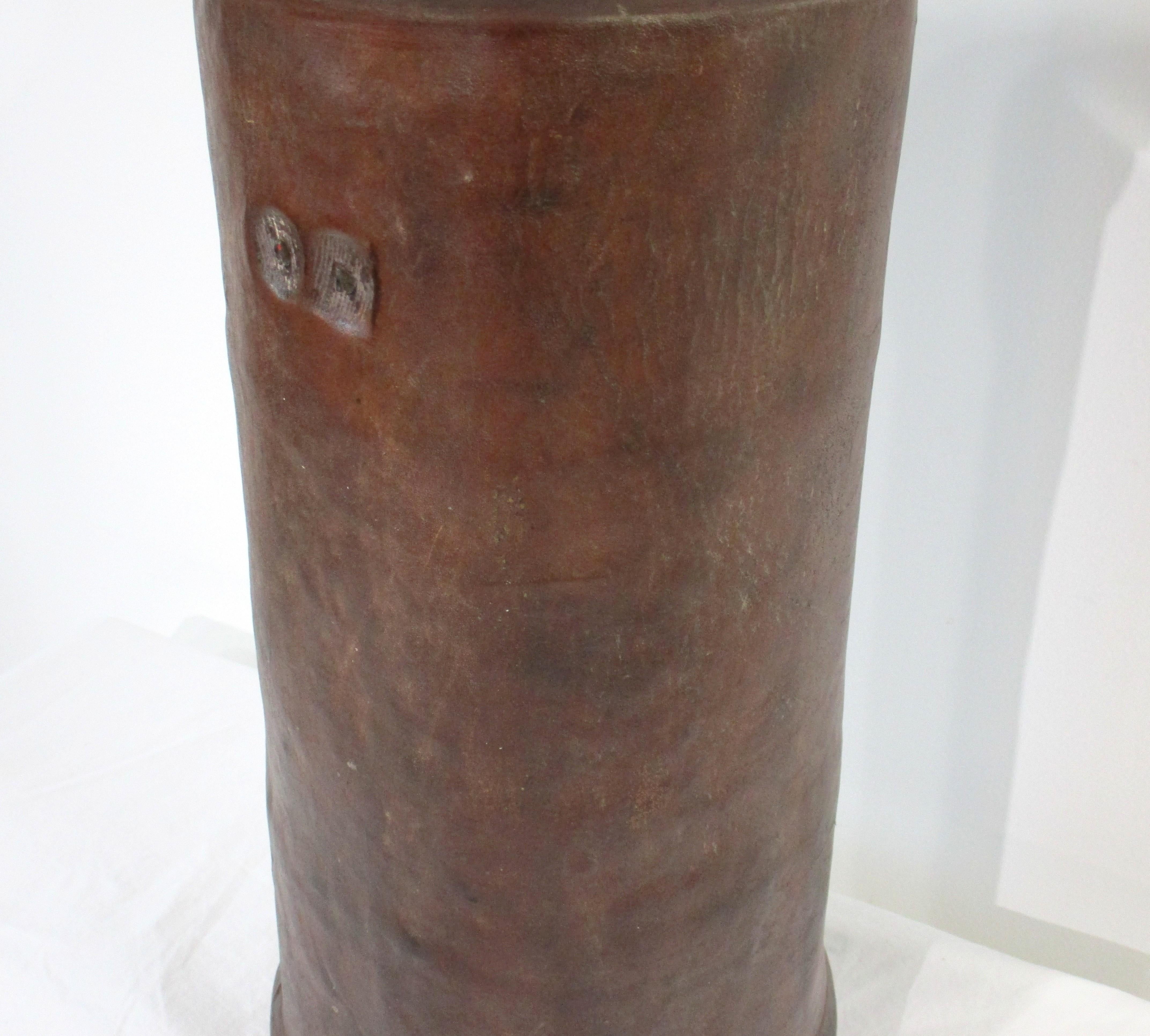 English Vintage British Fire / Powder Bucket Umbrella Stand Cane Holder For Sale