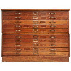 Vintage British Made Plan Chest of Drawers Artists Map Table