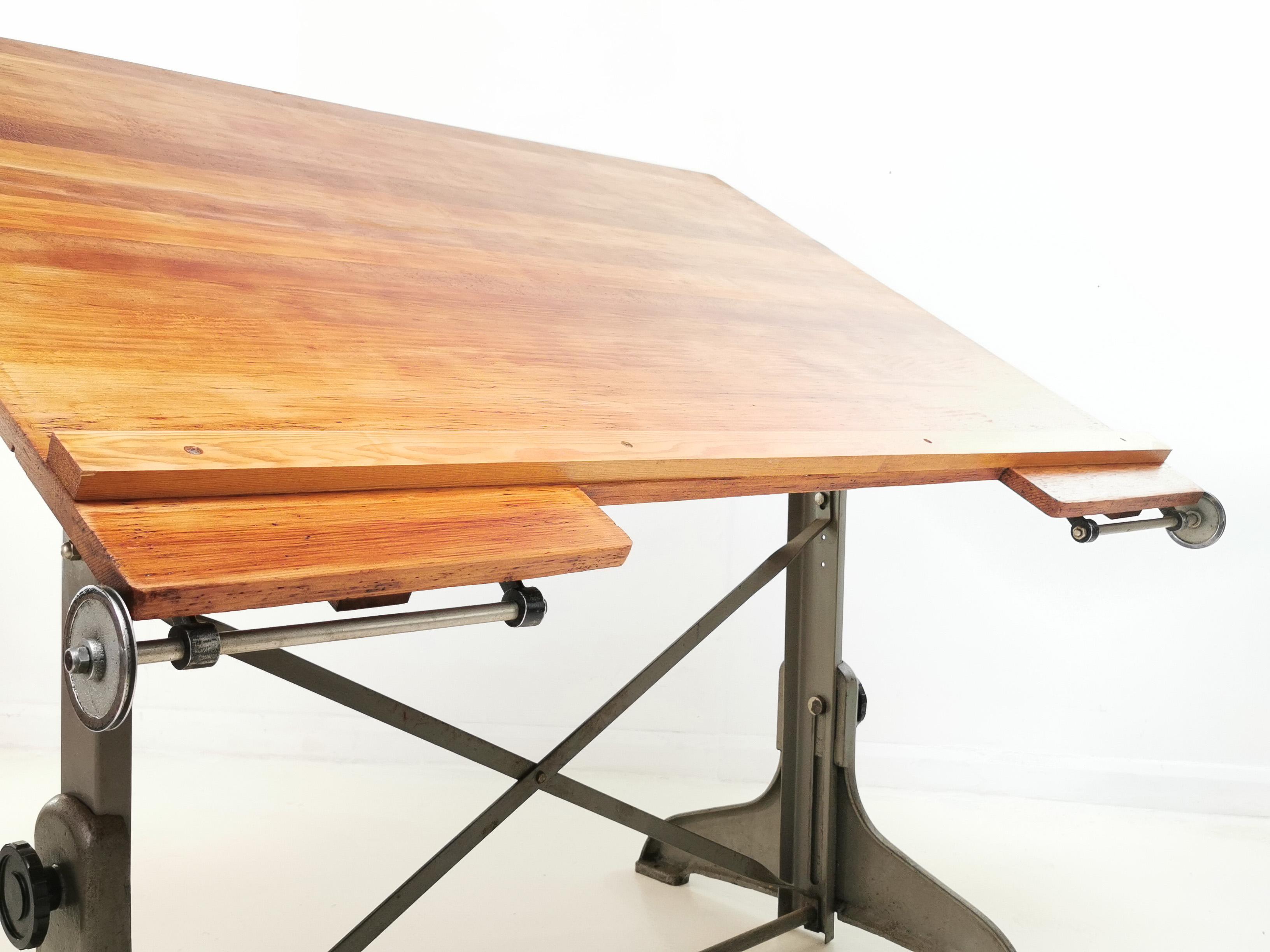 Mid-Century Modern Vintage British Made Practical Architect Draughtsmans Desk / Table