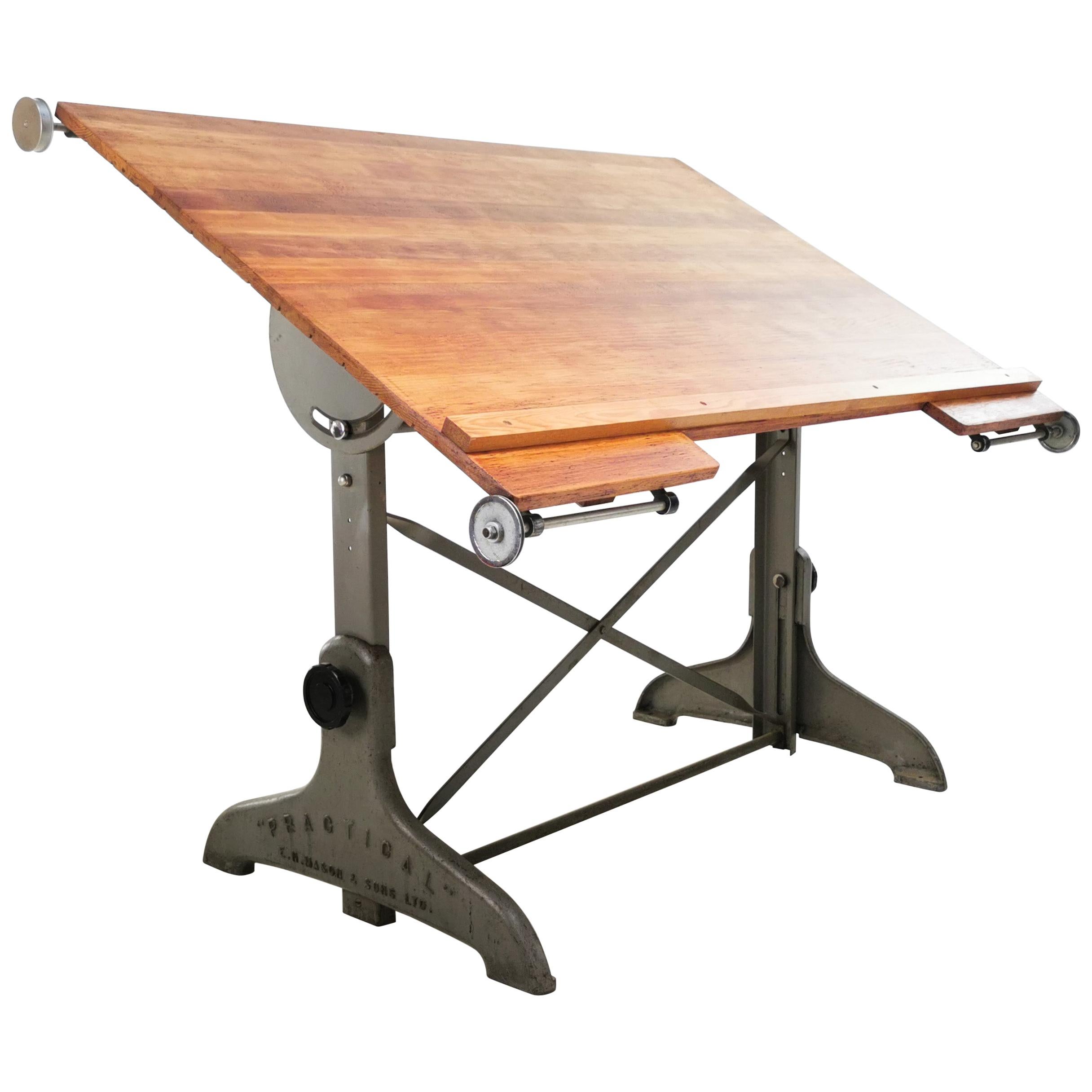 Vintage British Made Practical Architect Draughtsmans Desk / Table