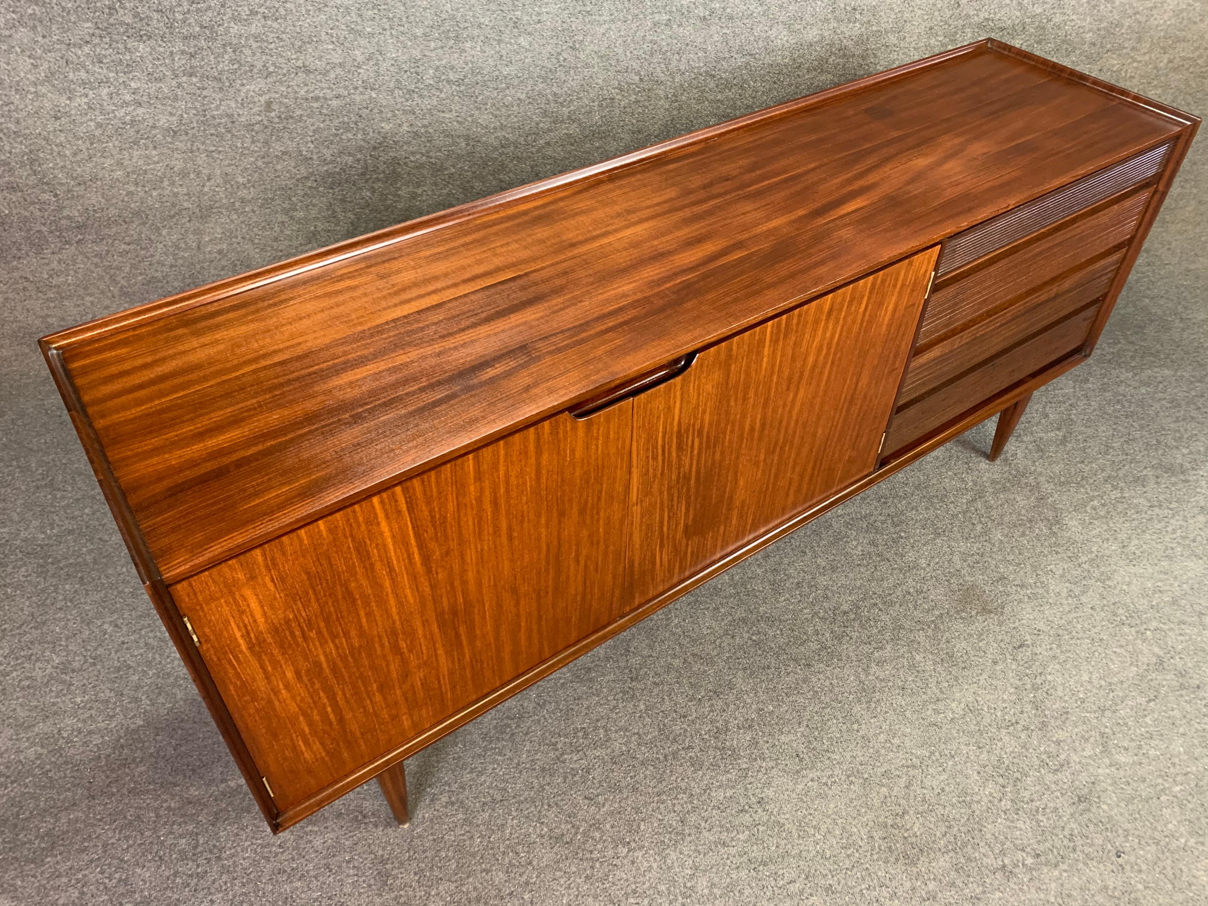 Mid-20th Century Vintage British Mid-Century Modern Afromasia Teak Credenza by Richard Hornby For Sale