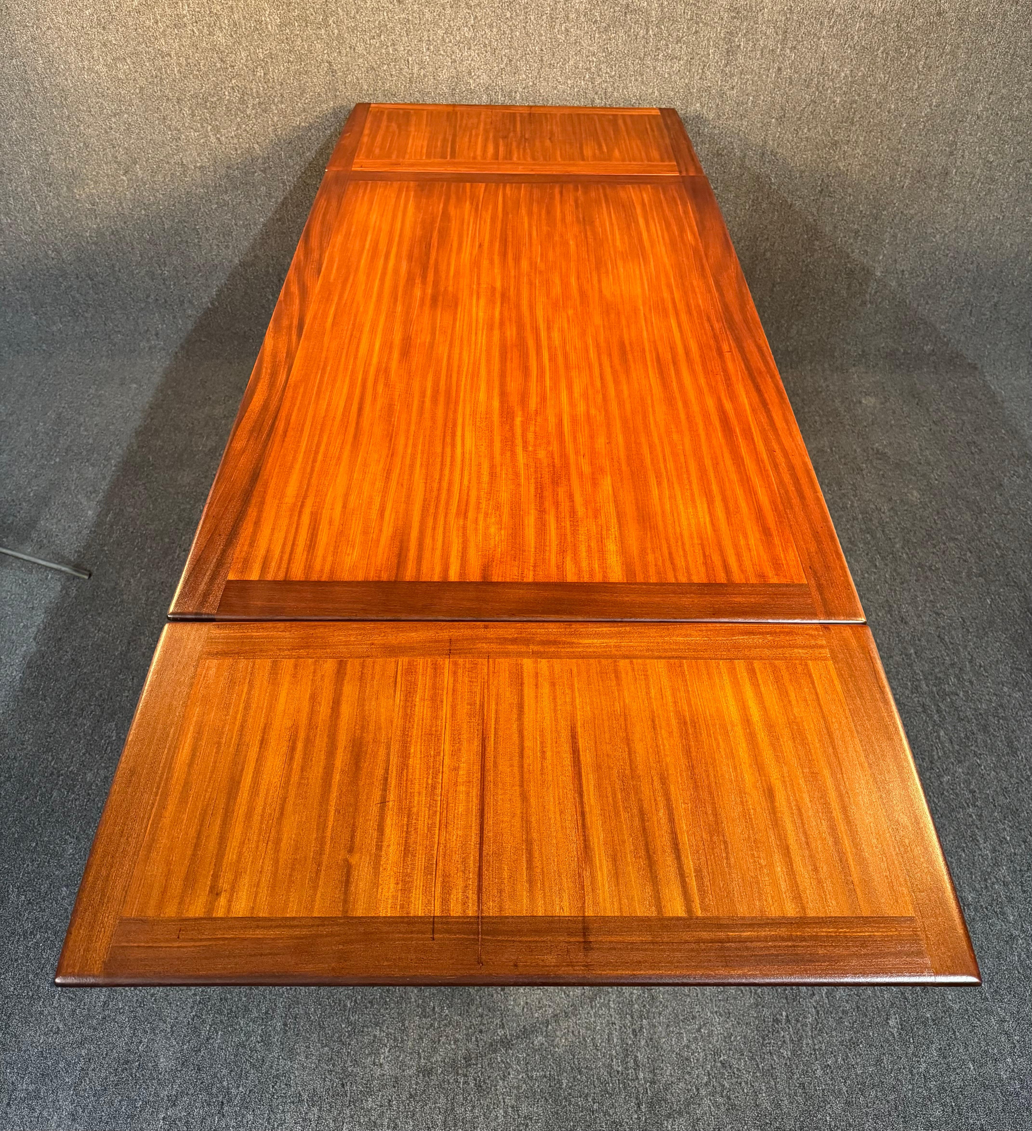 Woodwork Vintage British Mid Century Modern Afromasia Teak Dining Table by A. Younger Ltd For Sale