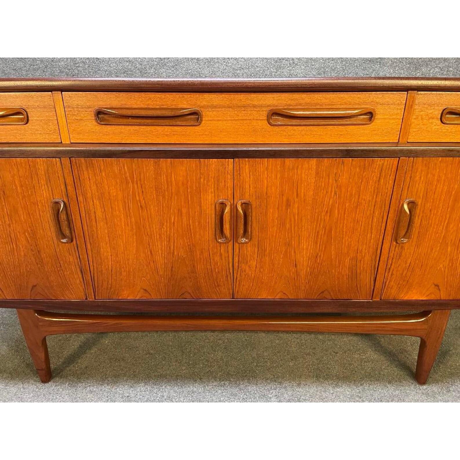 Vintage British Mid-Century Modern Compact Teak 